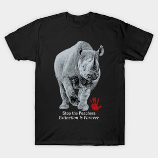 Black Rhino | Stop Poachers, Extinction is Forever T-Shirt